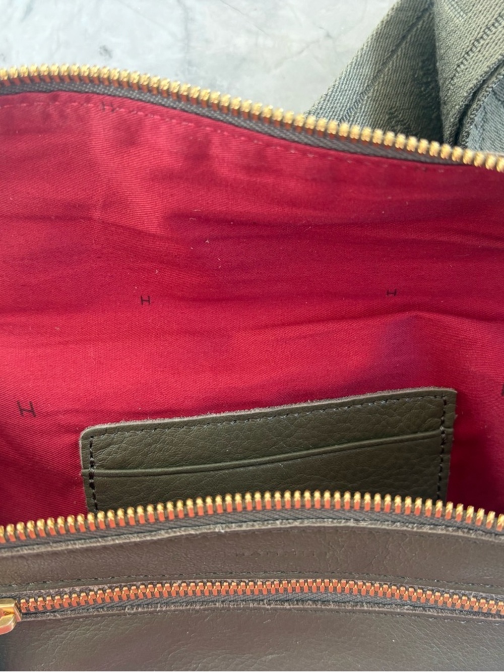 Hammitt Olive Green Leather Crossbody Belt Bag with Gold Hardware - Picture 3 of 3